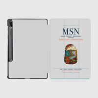 Thumbnail for Dane County Regional Airport Madison (MSN) design on light gray samsung tablet tablet case