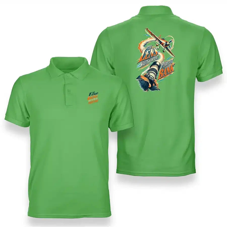 SIGNAL 669 - The Lens Waits For The Perfect Bank - Double-Side Polo design on light green double side polo