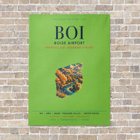 Thumbnail for Boise Airport BOI vertical canvas print - no frame - light green background