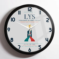 Thumbnail for Lyon-Saint Exupéry Airport (LYS) design on light gray framed wall clock