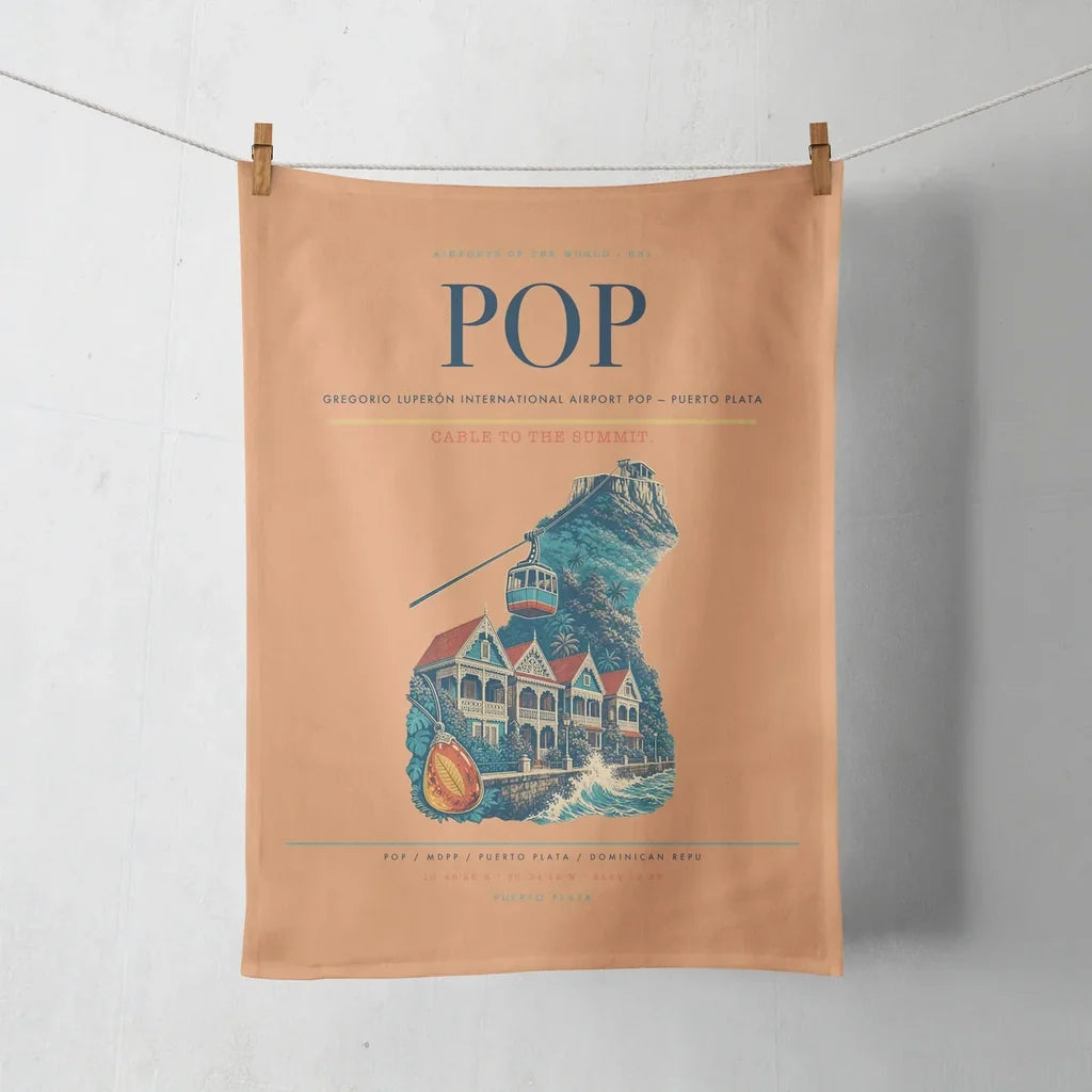 Gregorio Luperón International Airport (POP) design on orange towel