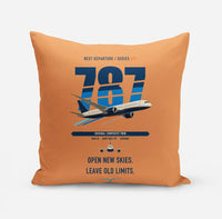 Thumbnail for Boeing 787-8 Dreamliner design on orange pillow