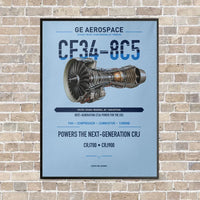 Thumbnail for CF34-8C5 vertical canvas print - framed - light blue background