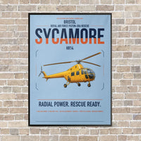 Thumbnail for Bristol Sycamore HR14 vertical canvas print - framed - light blue background