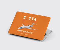 Thumbnail for E-11A BACN design on orange MacBook case