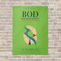 Thumbnail for Bordeaux Airport BOD vertical canvas print - no frame - light green background