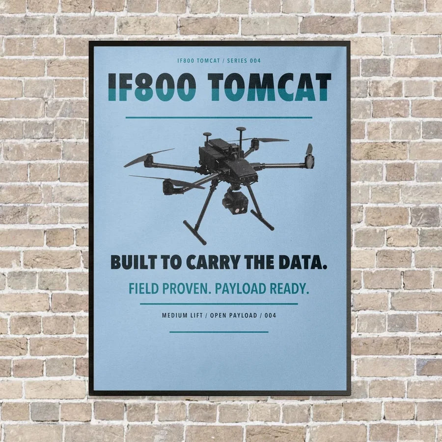 Inspired Flight IF800 Tomcat vertical canvas print - framed - light blue background