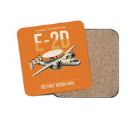Thumbnail for E-2D Advanced Hawkeye design on orange 1 piece coaster