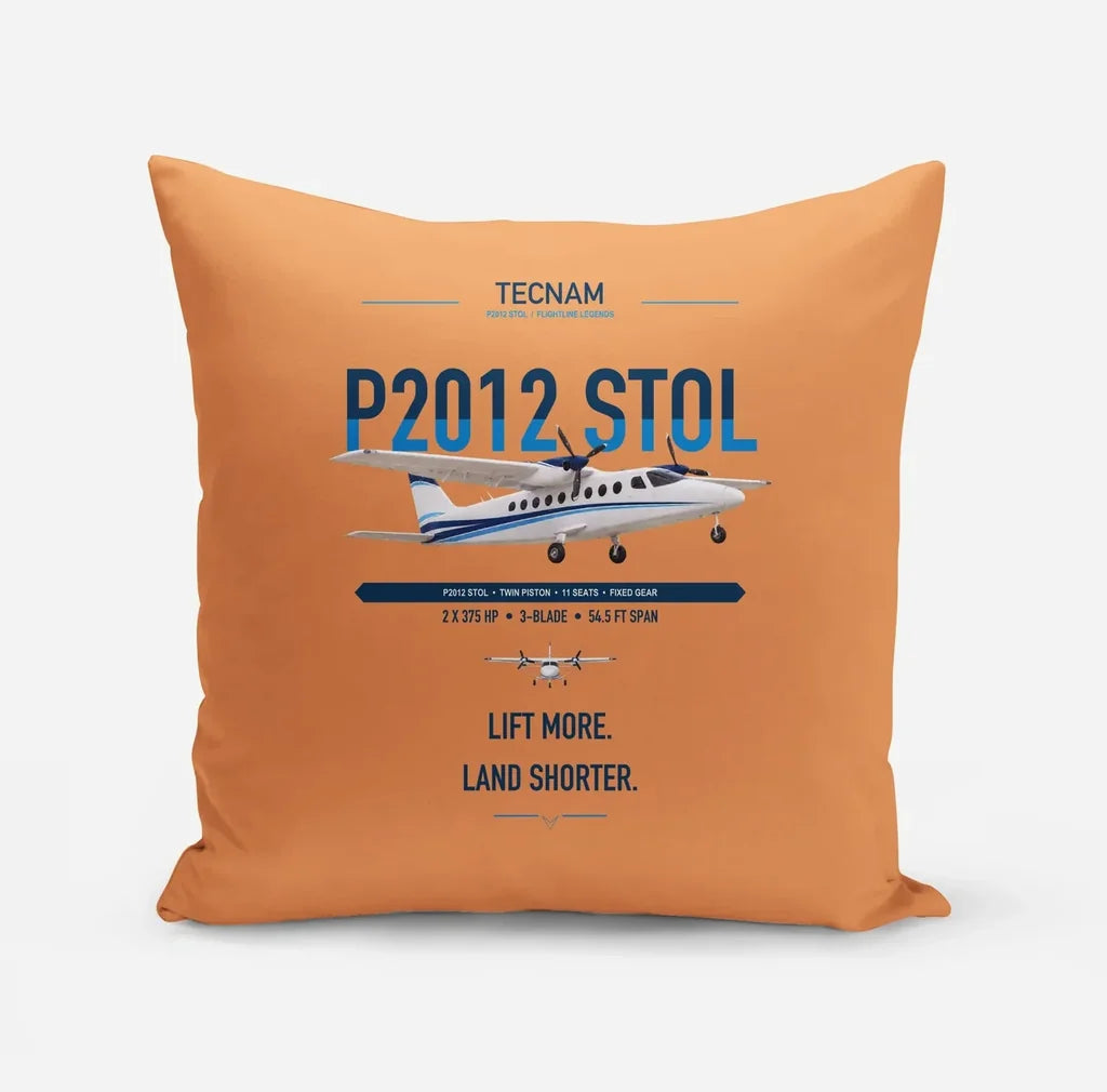 Tecnam P2012 STOL design on orange pillow