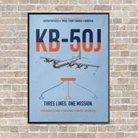Thumbnail for KB-50J Superfortress vertical canvas print - framed - light blue background