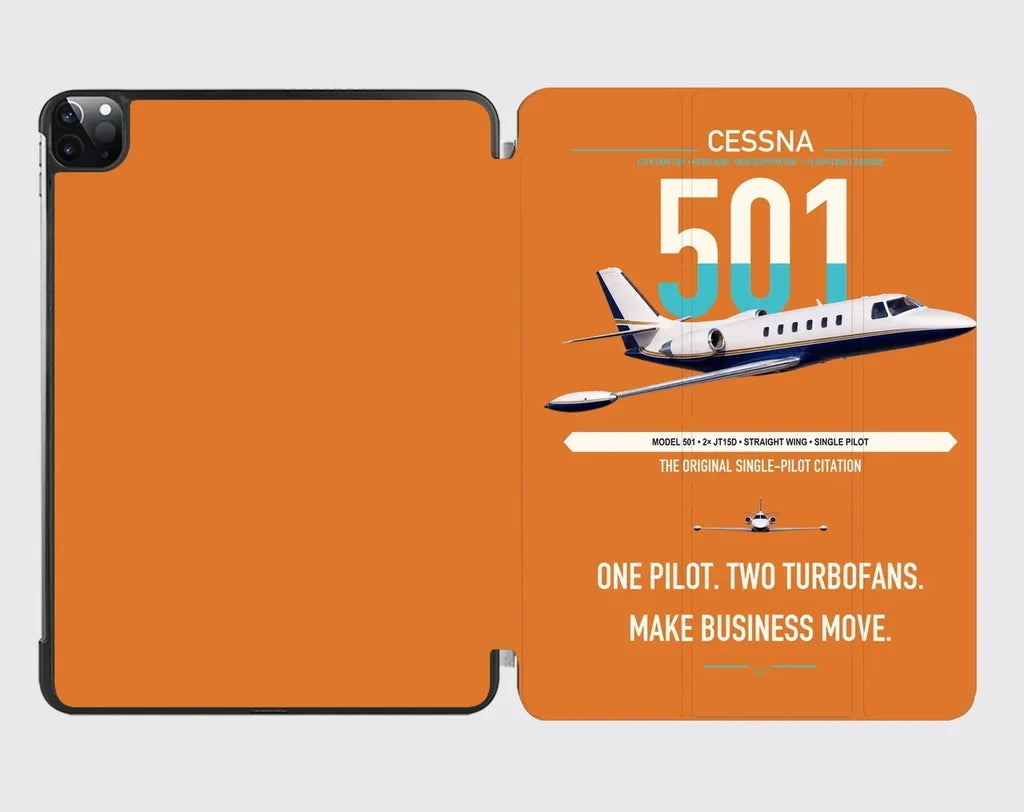 Cessna 501 Citation I SP design on orange ipad tablet case