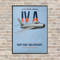 Thumbnail for Dassault Mystère IV A vertical canvas print - framed - light blue background