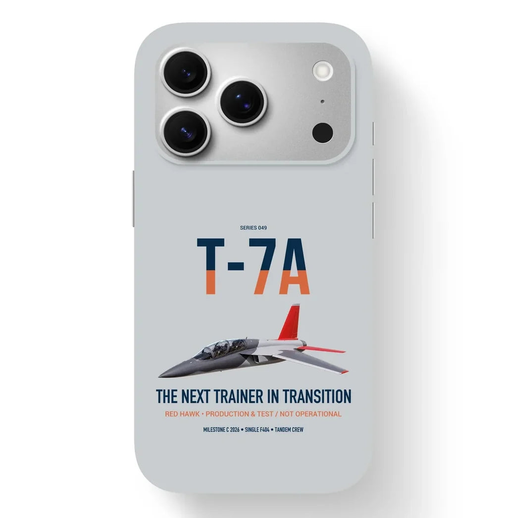 T-7A Red Hawk design on light gray magsafe iphone case, for iPhone 17 Pro