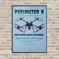 Thumbnail for Skyfront Perimeter 8 vertical canvas print - framed - light blue background