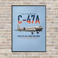 Thumbnail for C-47A Skytrain vertical canvas print - framed - light blue background