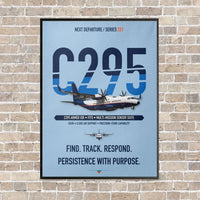 Thumbnail for Airbus C295 Armed ISR vertical canvas print - framed - light blue background