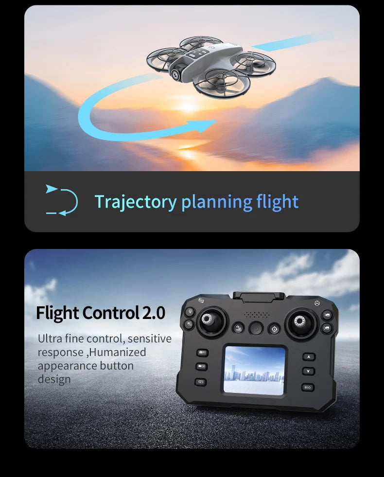 K200 Brushless Drone: Screen Remote, Optical Flow Positioning & Colorful LED Full-Protection Quadcopter - view 14