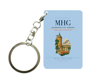 Thumbnail for Mannheim City Airport (MHG) design on light blue key chain