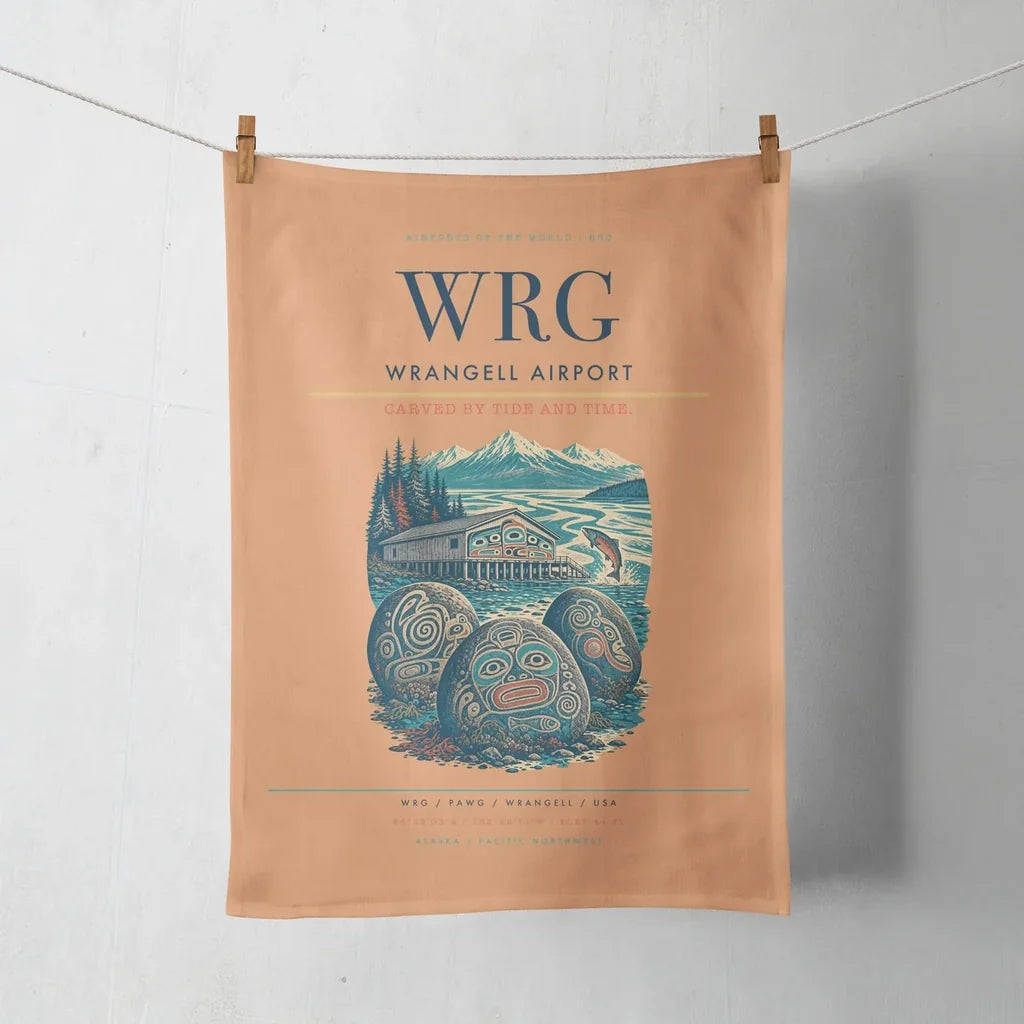 Wrangell Airport (WRG) design on orange towel