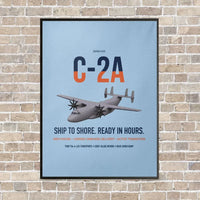 Thumbnail for C-2A Greyhound vertical canvas print - framed - light blue background