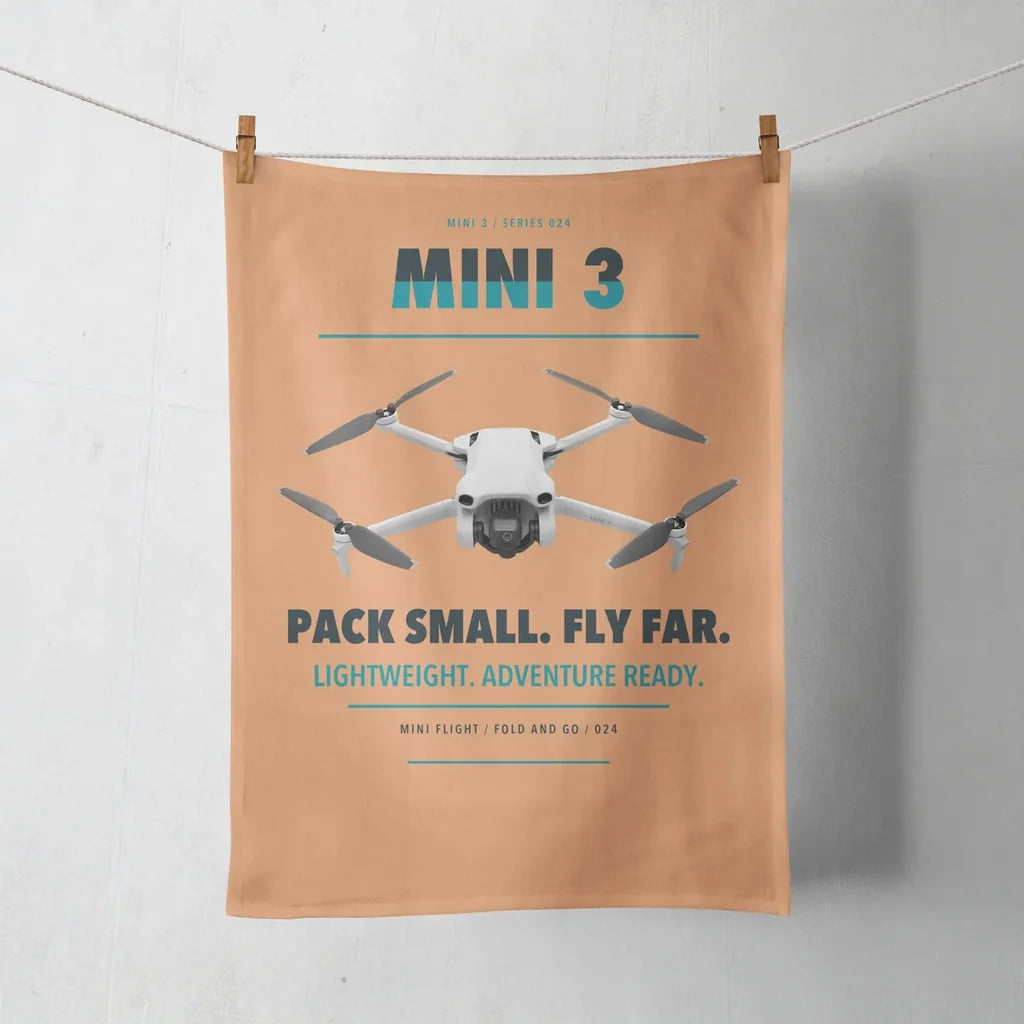 DJI Mini 3 design on orange towel