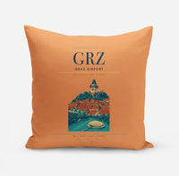Thumbnail for Graz Airport (GRZ) design on orange pillow