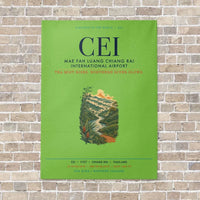 Thumbnail for Mae Fah Luang Chiang Rai International Airport CEI vertical canvas print - no frame - light green background