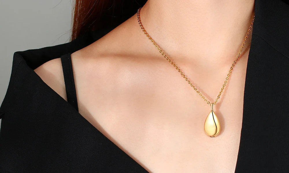 Your Custom Design & Image & Logo & Text Design Can open droplet shaped pendant