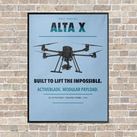 Thumbnail for Freefly Alta X vertical canvas print - framed - light blue background