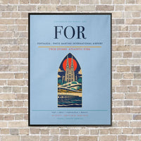 Thumbnail for Fortaleza - Pinto Martins International Airport FOR - Canvas Framed - Light Blue