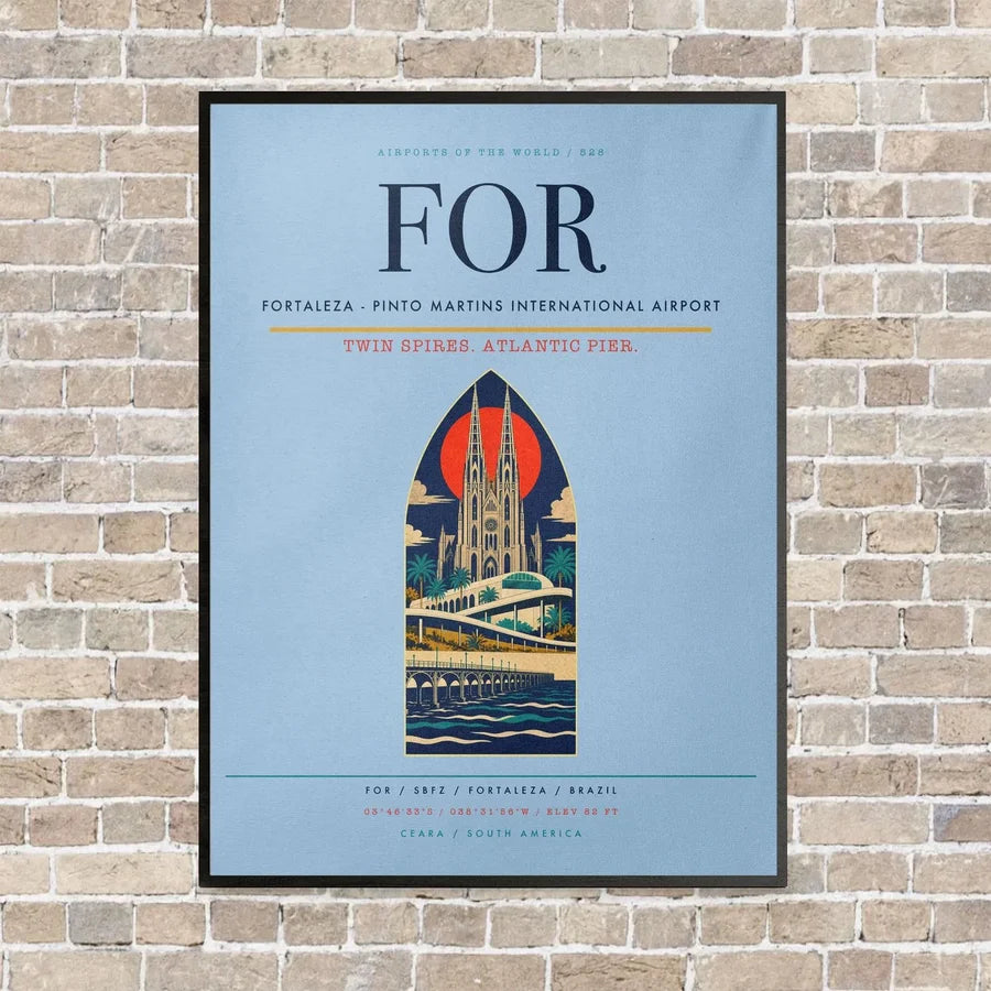 Fortaleza - Pinto Martins International Airport FOR - Canvas Framed - Light Blue