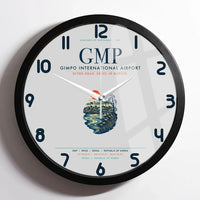 Thumbnail for Gimpo International Airport (GMP) design on light gray framed wall clock