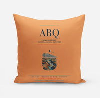 Thumbnail for Albuquerque International Sunport (ABQ) design on orange pillow