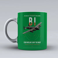 Thumbnail for Avro Lancaster B I design on green ceramic mug, double-side print