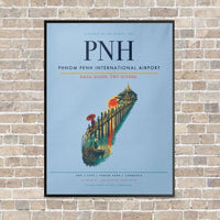 Thumbnail for Phnom Penh International Airport PNH vertical canvas print - framed - light blue background