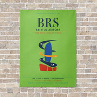 Thumbnail for Bristol Airport BRS vertical canvas print - no frame - light green background
