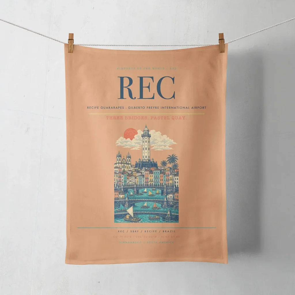 Recife Guararapes (REC) design on orange towel