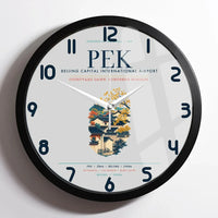 Thumbnail for Beijing Capital International Airport (PEK) design on light gray framed wall clock
