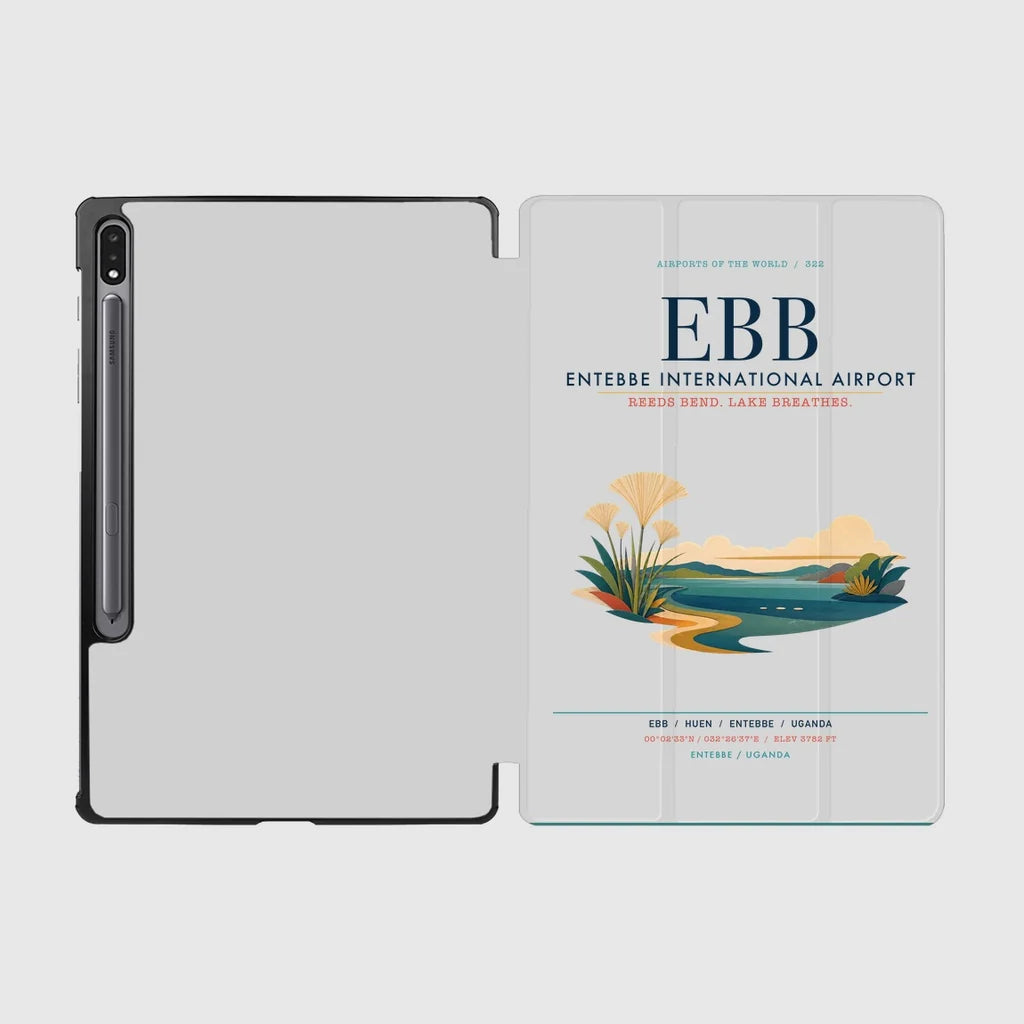 Entebbe International Airport (EBB) design on light gray samsung tablet tablet case