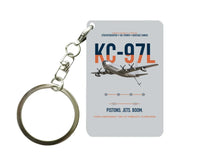 Thumbnail for KC-97L STRATOFREIGHTER design on light gray designed key chain, double-side print