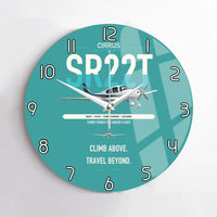 Thumbnail for Cirrus SR22T design on turquoise no frame wall clock