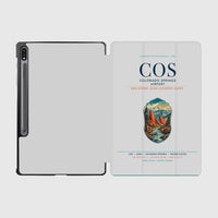 Thumbnail for Colorado Springs Airport (COS) design on light gray samsung tablet tablet case