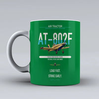 Thumbnail for Air Tractor AT-802F design on green ceramic mug, double-side print