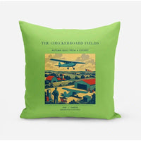 Thumbnail for VINTAGE G4201 - The Checkerboard Fields - Designed Pillows design on lightgreen