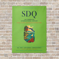 Thumbnail for Las Americas International Airport SDQ vertical canvas print - no frame - light green background