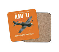 Thumbnail for Hawker Tempest Mk V design on orange 1 piece coaster