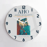 Thumbnail for AlgheroFertilia Airport AHO Wall-Clock No-Frame - Light Gray