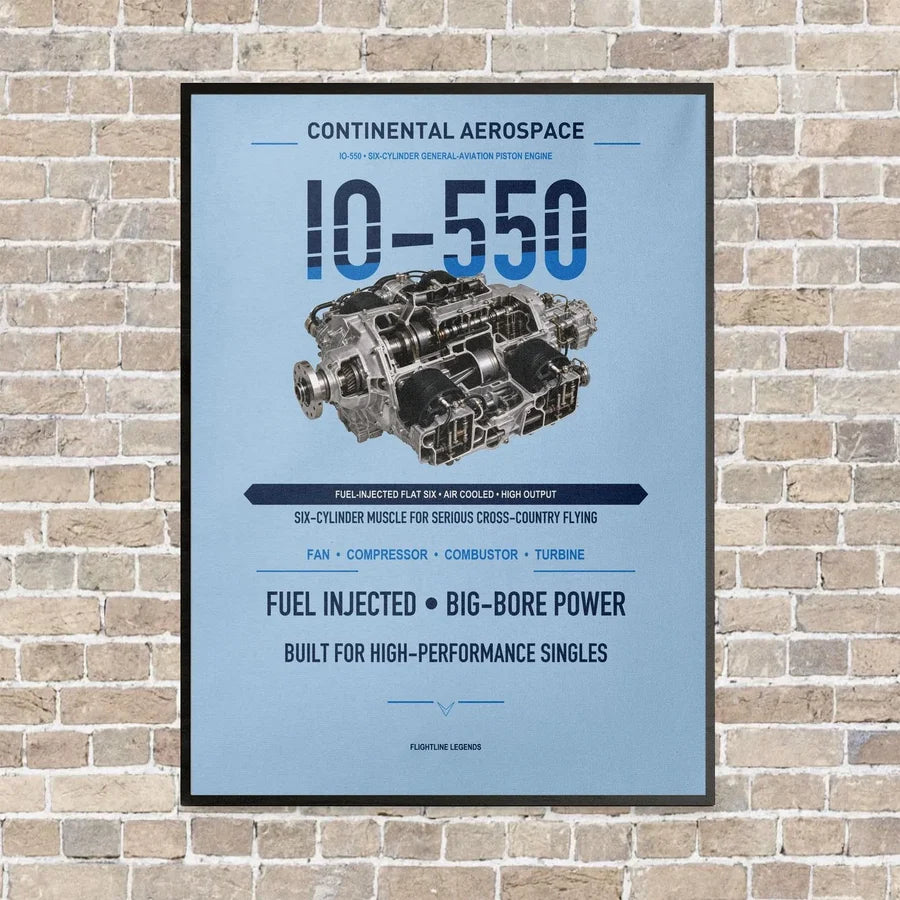 IO-550 vertical canvas print - framed - light blue background