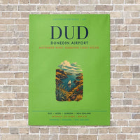 Thumbnail for Dunedin Airport DUD vertical canvas print - no frame - light green background