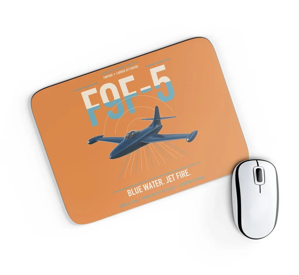 F9F-5 Panther design on orange rectangle mouse pad